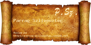 Parrag Szilveszter névjegykártya